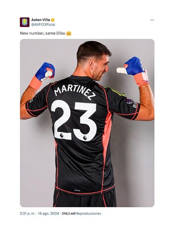 La publicación del Aston Villa: