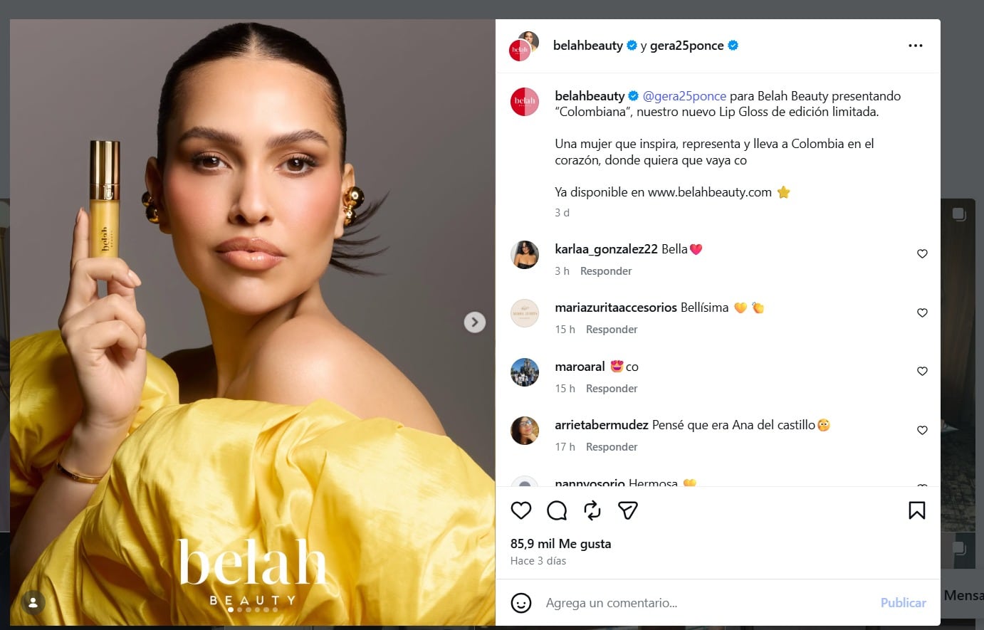 A qué se dedica actualmente Gera Ponce, la esposa de Luis Díaz - crédito @gera25ponce/IG