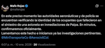 La ministra de Transporte lamentó