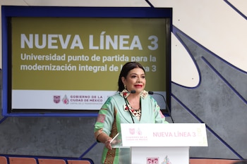 Clara Brugada aseguró que no habrá cierres que afecten a usuarios de la Línea 3 (Jefatura Gobierno CDMX)