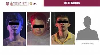 Los cuatro detenidos habrían amenazado y agredido a un comerciante para exigirle dinero en efectivo, informó la SSC CDMX)(Crédito: X | @PabloVazC)