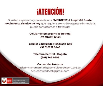 Consulados Generales del Perú en Colombia recibirán pedidos de ayuda de peruanos en el extranjero.