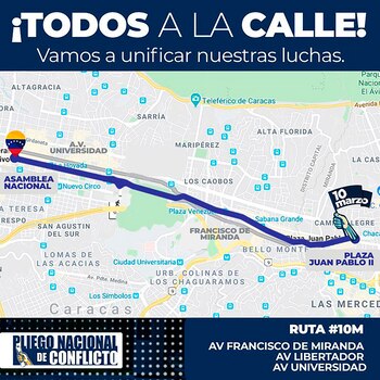 La ruta de la manifestación