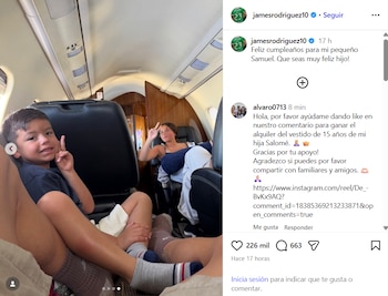 Cumpleaños Samuel hijo de James Rodríguez