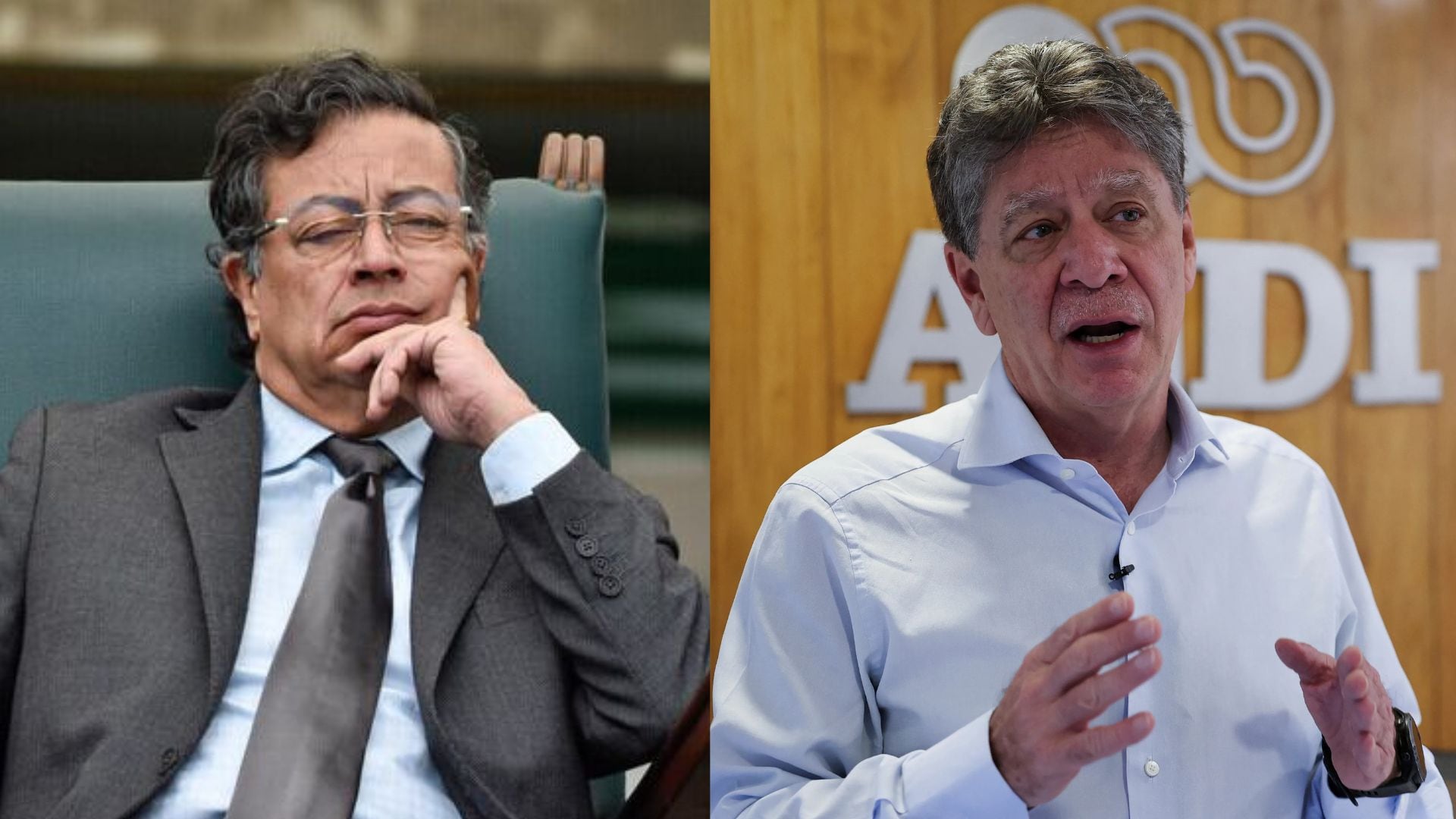 Gustavo Petro, presidente de Colombia; Bruce Mac Master, presidente de la Andi - crédito Colprensa/REUTERS/Luisa González