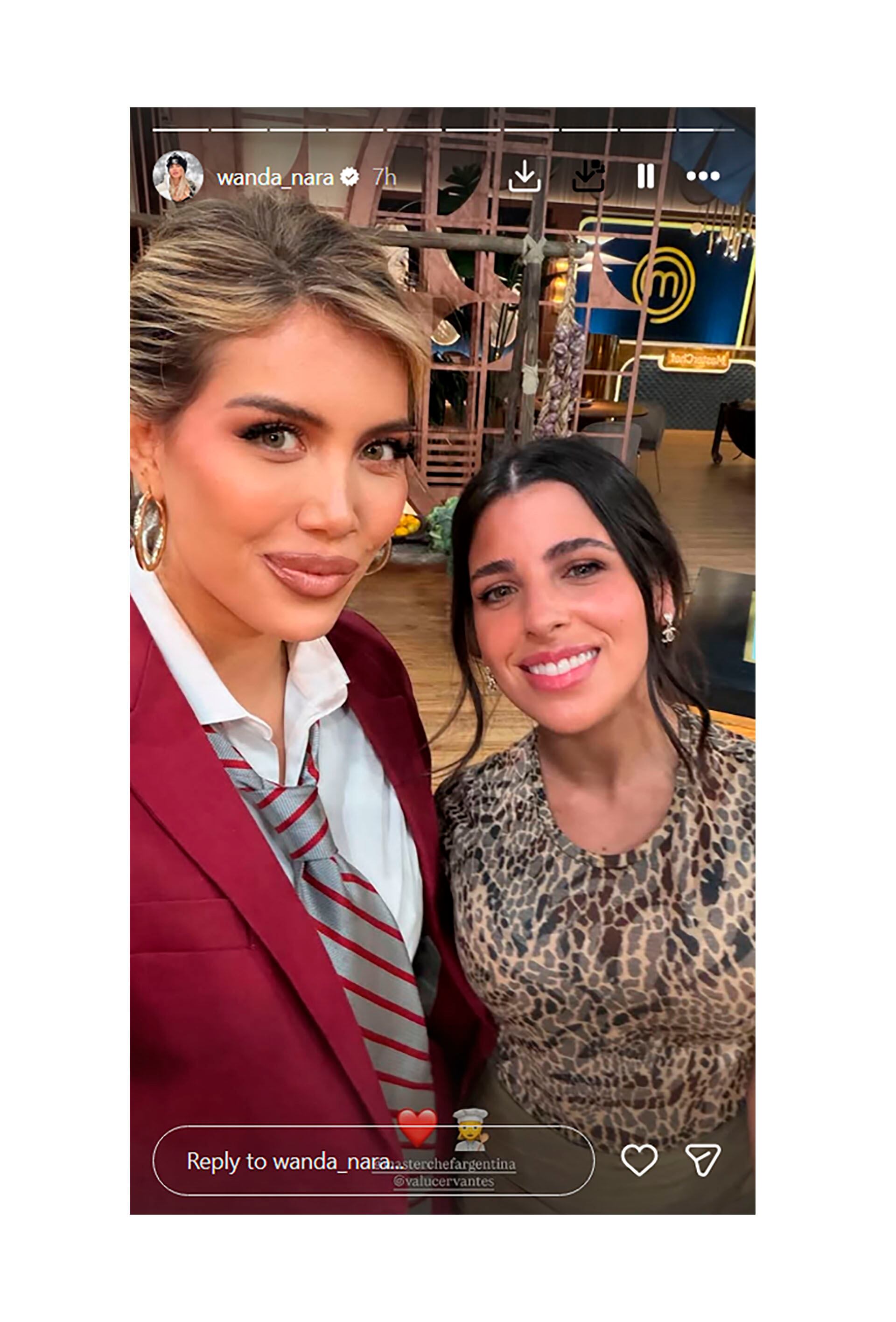 La foto que publicó Wanda Nara con Valu Cervantes tras su renuncia a MasterChef (Instagram)