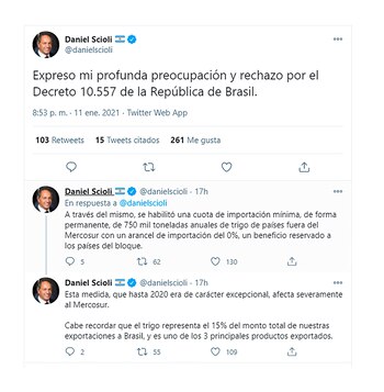 Los tuits del embajador Scioli
