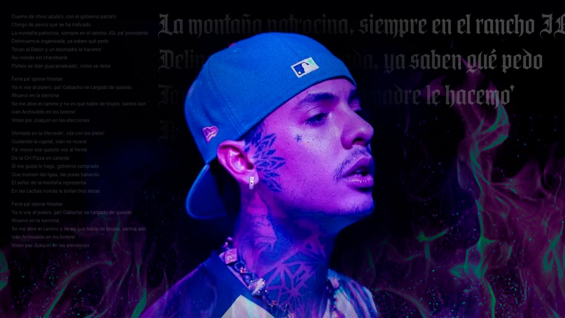 “Cuerno Azulado”: letras, referencias y polémica (Diseño: Jovani Pérez / Infobae México)