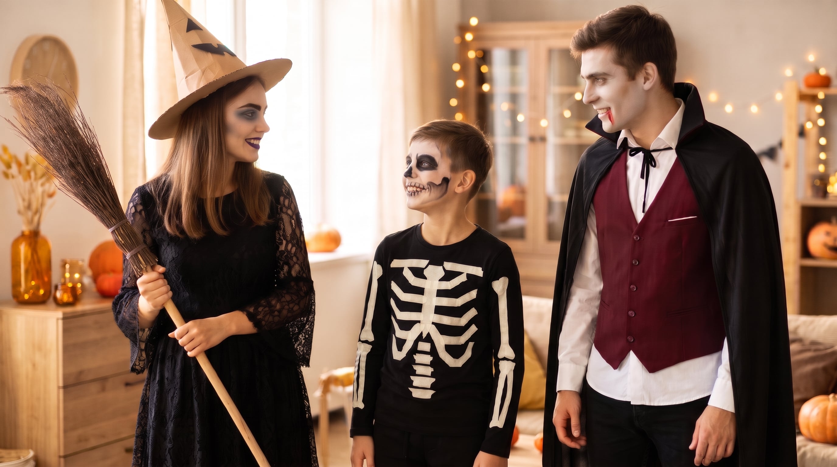 Halloween se acerca y no hace falta gastar de más: con creatividad y elementos del placard se pueden armar disfraces para toda la familia (Imagen ilustrativa Infobae)