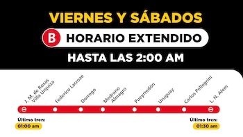 La línea B extiende horarios