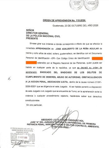 La Corte de Constitucionalidad de Guatemala suspendió el nombramiento de José Adalberto de la Peña Aguilar al frente de Empornac.
