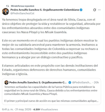 - crédito @PedroSanchezCol/X