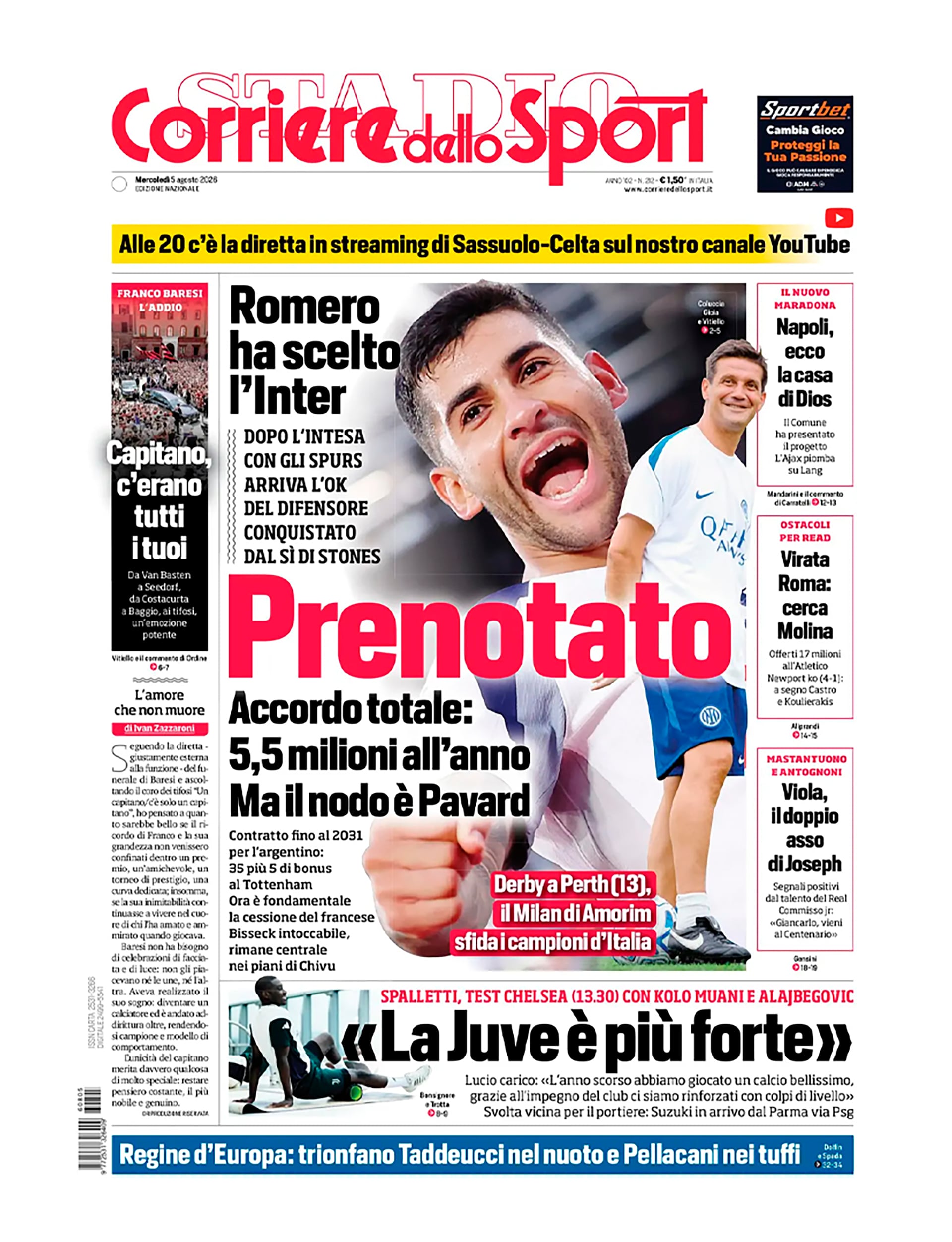 En Italia aseguran que Inter tiene apalabrado al Cuti Romero