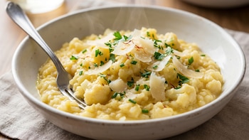 Receta de risotto de coliflor, rápida y fácil