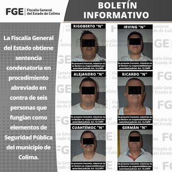 Los seis sujetos recientemente condenados