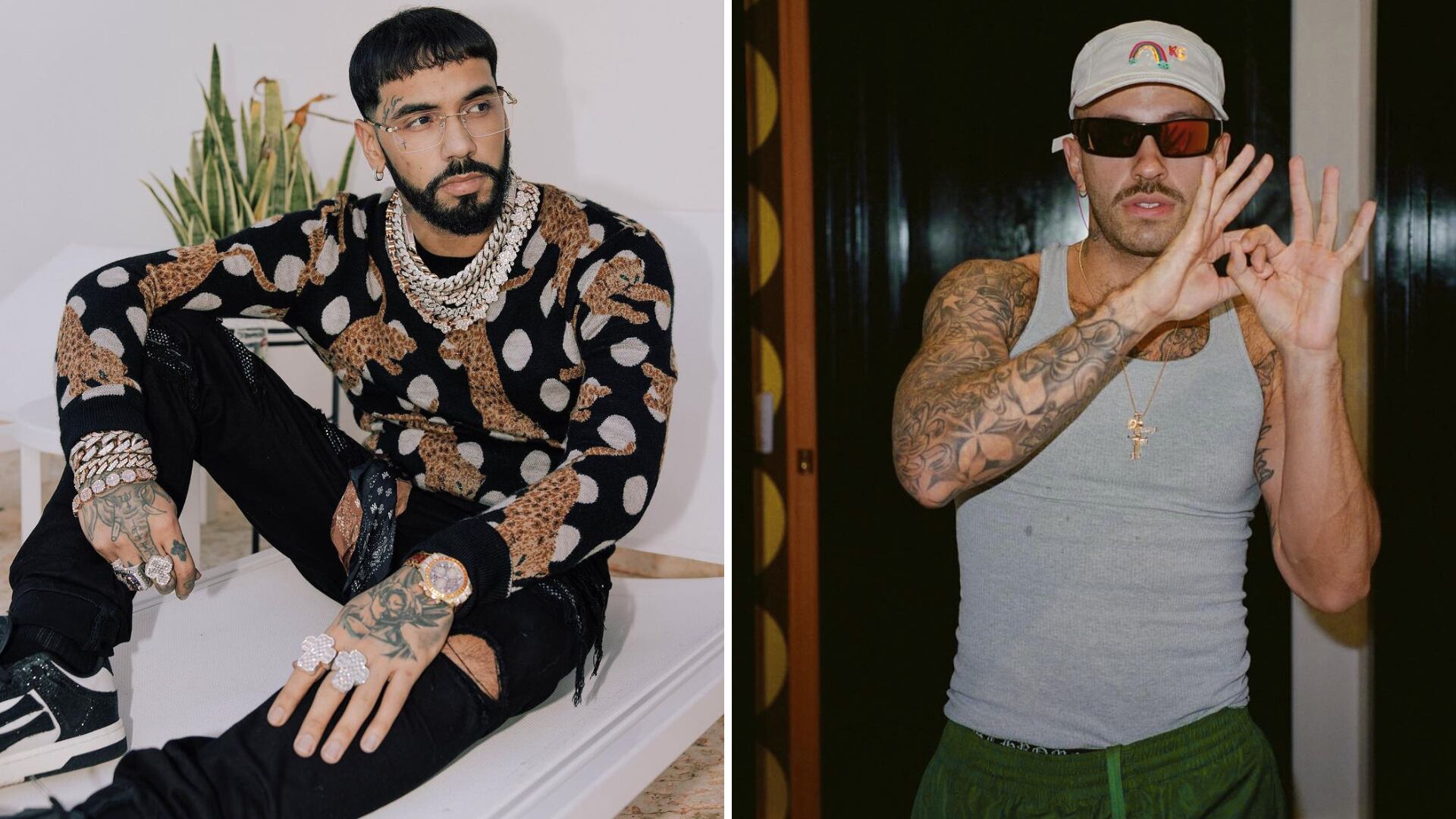 Una grabación compartida por el cantante paisa fue eliminada tras mostrar brevemente a Anuel AA, lo que generó comentarios en las redes sociales - crédito @anuel - @feid/Instagram