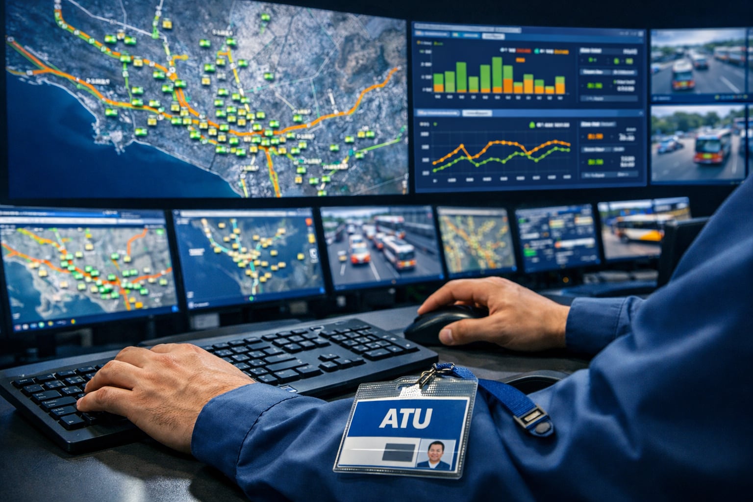 Desde un moderno centro de control en Lima, un operador de la ATU supervisa en tiempo real las rutas y el desempeño del transporte urbano, clave para la optimización y control del subsidio. (Imagen Ilustrativa Infobae)