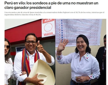 Bloomberg Línea: Perú en vilo: los sondeos no muestran un ganador claro entre Fujimori y Sánchez. (Foto: Bloomberg Línea)