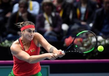 Aryna Sabalenka saltó a la fama con su gran actuación con Bielorrusia en la Fed Cup 2017 (Foto: REUTERS)