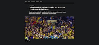 Otro de los diarios más importantes del mundo destacó la victoria de Colombia de la siguiente forma-crédito El País de España
