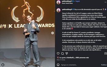 También publicó un emotivo mensaje tras ganar el premio - crédito @pablosabbag11 / Instagram