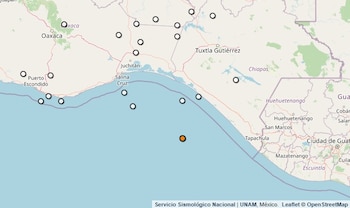 Temblor reportado en Chiapas.
(SSN)