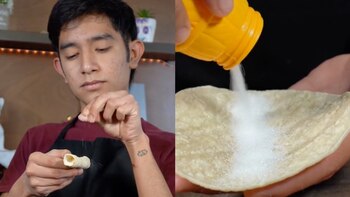 Chef prepara taco de sal