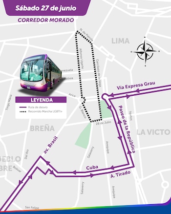 Desvío del Corredor Morado.