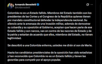 Armando Benedetti sobre el "silencio"
