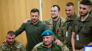 Zelensky visitó a los soldados
