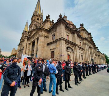 Presencia policial durante la movilización