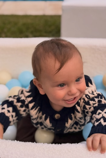Faustino SImeone se divirtió en su cumple mes en la celebración de su papá Gianluca Simeone (Instagram)