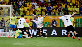 Federico Valverde festeja su golazo