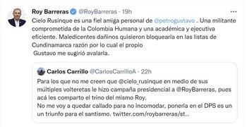 Cielo Rusinque y Roy Barreras