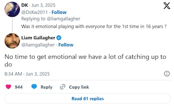 Liam Gallagher sorprendió a sus