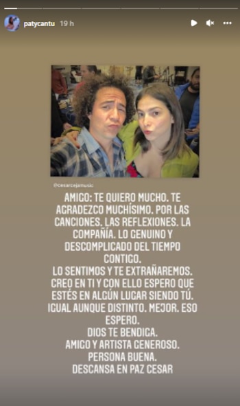 Paty Cantú expresó su duelo