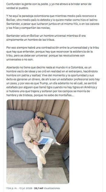 Gustavo Petro afirmó que el progresismo no perdió en las urnas, sino que fue víctima de un supuesto fraude relacionado con los votos del exterior - crédito @petrogustavo/X