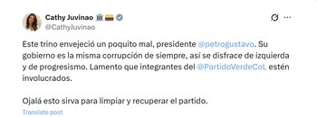 La representante Catherine Juvinao criticó