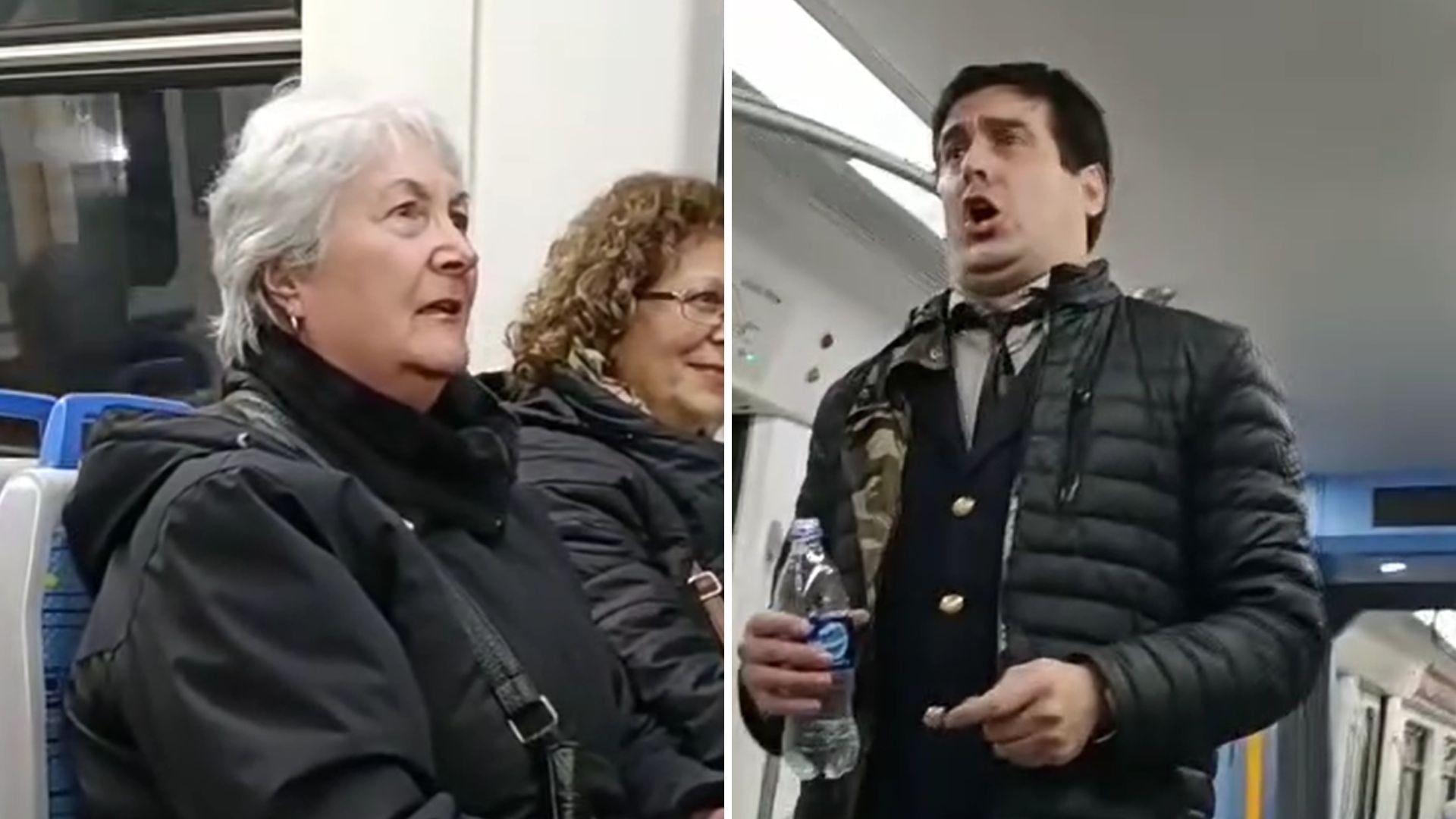 La soprana Gloria Mabel Mariucci se sumó de forma espontánea al tenor Pablo Lallana en una interpretación que circuló en videos y reels (Captura de video)