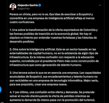 Alejandro Gaviria criticó proyecto de