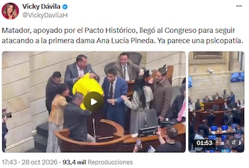 Vicky Dávila cuestionó el respaldo del Pacto Histórico a Matador en el Congreso - crédito @VickyDavilaH/X