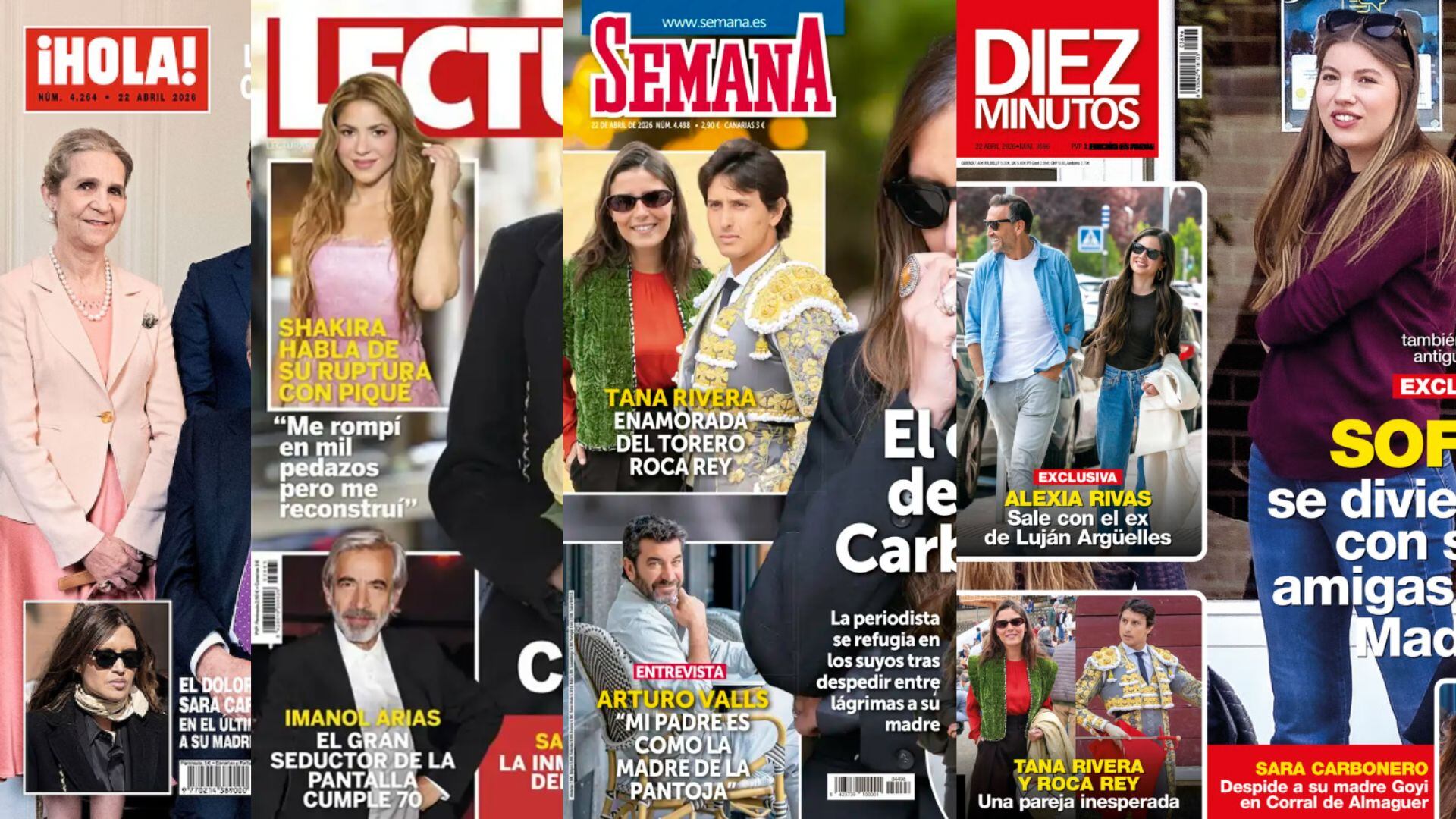 Las portadas de las revistas del corazón del 15 de abril de 2026.