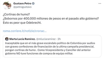 Marta Lucía Ramírez y Gustavo Petro se enfrentan por contrato irregular en Italia