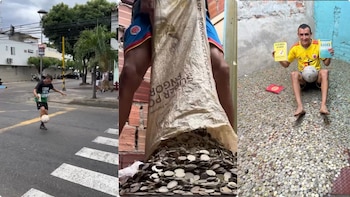 Hombre mostró la historia tras el bulto de monedas que logró ahorrar: “Me propuse a guardar el 10% de lo que ganaba”