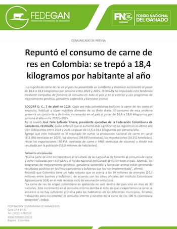 Las campañas de Fedegán y el Fondo Nacional del Ganado impulsaron la demanda interna de carne de res en todos los departamentos del país - crédito Fedegán