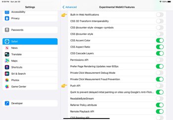 Las opciones que puede activar o desactivar en Safari sobre las notificaciones push. (foto: Maximiliano Firtman)