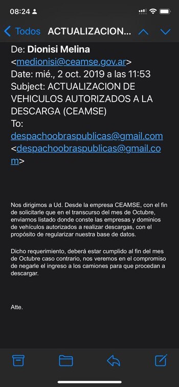 La CEAMSE pide la lista