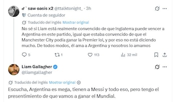 Liam Gallagher, sobre el próximo Argetina-Inglaterra