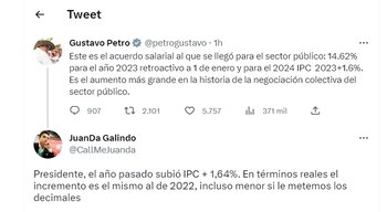 Tuit de Juan David Galindo