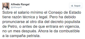 Rangel resalta que el aumento